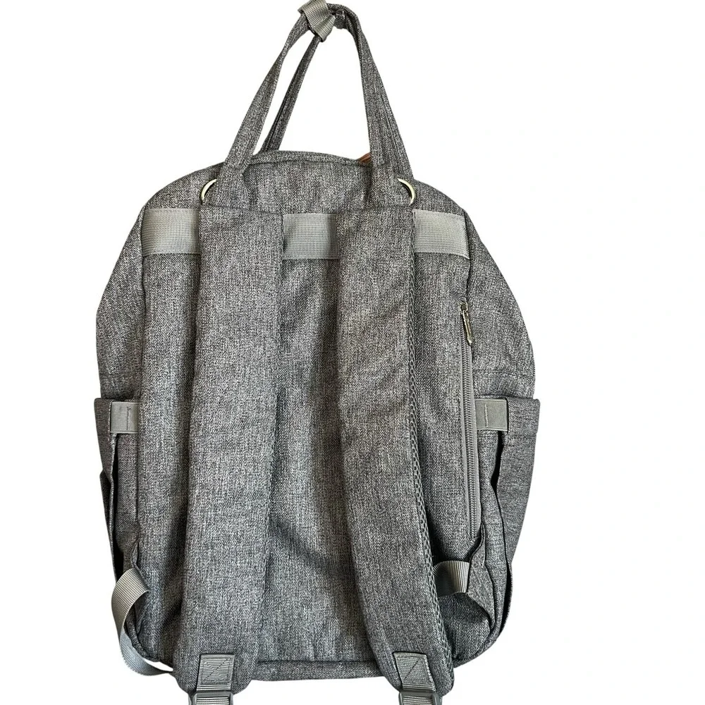 Ruvalino Baby Diaper Bag Backpack Gray Unisex Zip Compartments Multi-Pockets